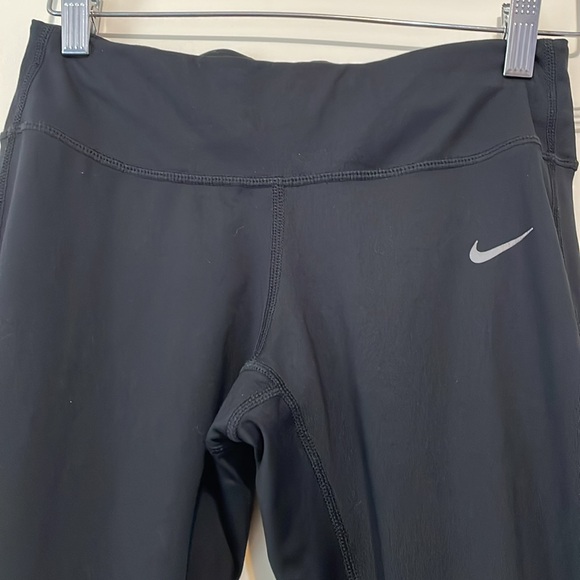 Nike Dri Fit Fitted Black Athletic Pants Small Zip Pocket in Back - Picture 3 of 6